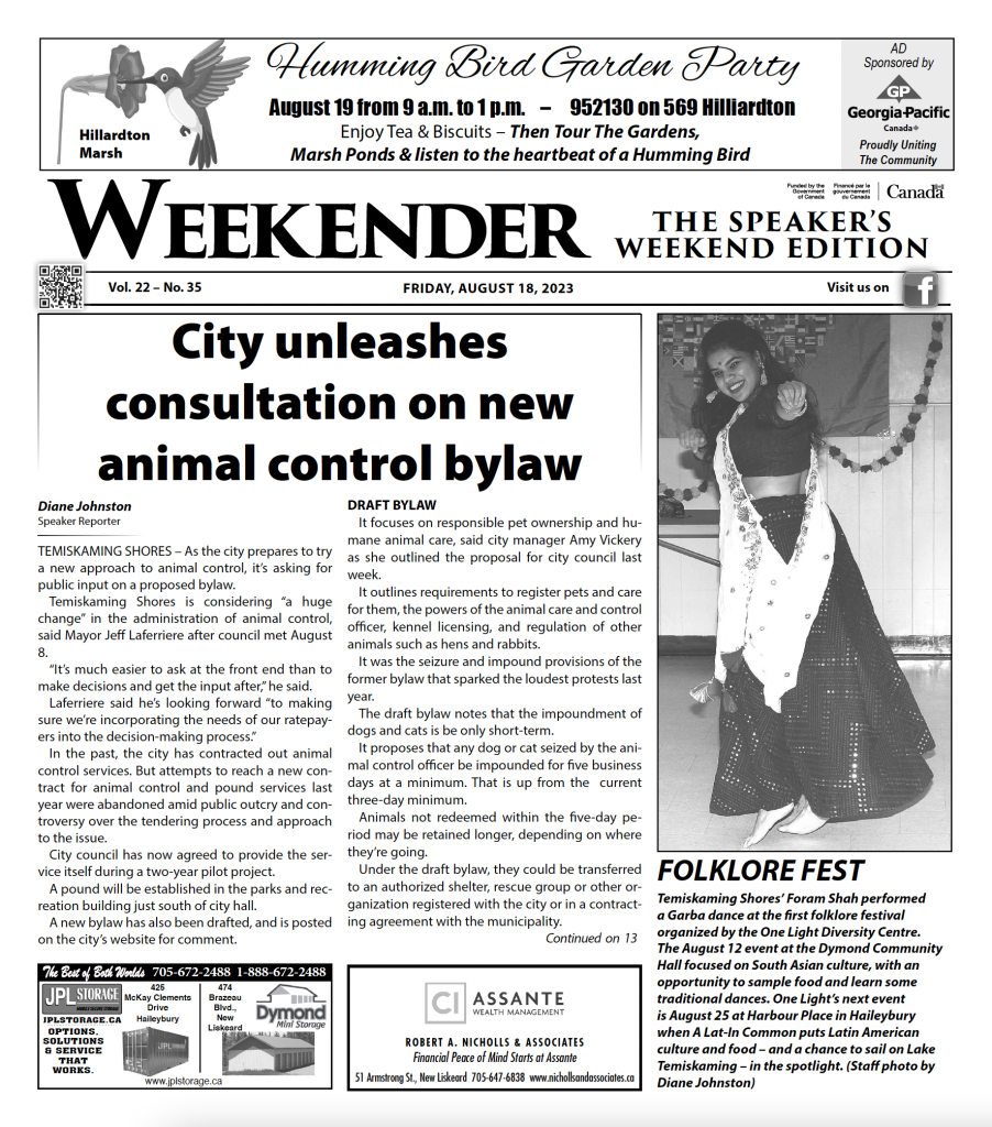 The Weekender August 18, 2023 - The Temiskaming Speaker